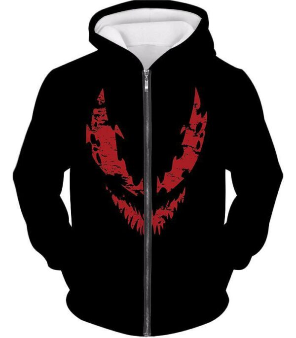 Blood Red Spiderman Villain Carnage Promo Black Hoodie - Zip Up Hoodie