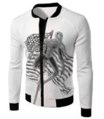 Favourite American Hero Spiderman Sketch White Hoodie - Jacket