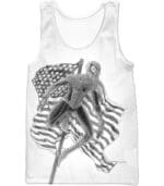 Favourite American Hero Spiderman Sketch White Hoodie - Tank Top