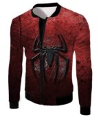 Marvels Ultimate Spiderman Logo Cool Scratched Red Hoodie - Jacket