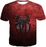 Marvels Ultimate Spiderman Logo Cool Scratched Red Hoodie - T-Shirt