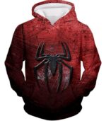 Marvels Ultimate Spiderman Logo Cool Scratched Red Zip Up Hoodie - Hoodie