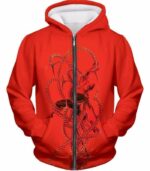 Spiderman In Octopus Claws Cool Red Action Zip Up Hoodie