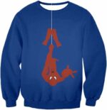 Web Slinging Cool American Hero Spiderman Blue Action Zip Up Hoodie - Sweatshirt