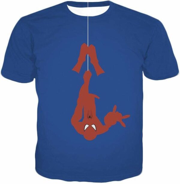 Web Slinging Cool American Hero Spiderman Blue Action Zip Up Hoodie - T-Shirt
