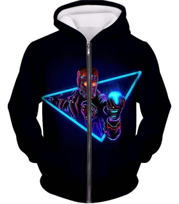 Star Lord Super Black Hoodie - Zip Up Hoodie