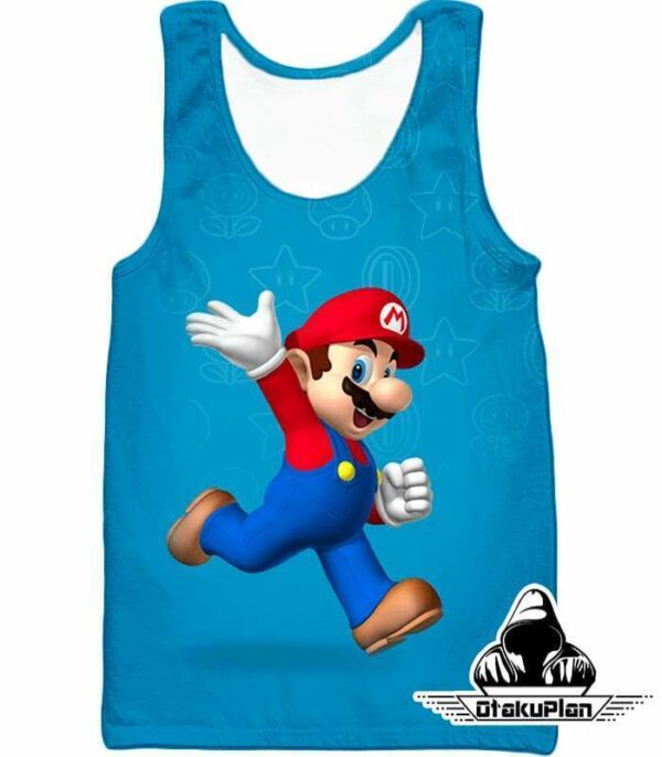 Super Cool Game Hero Mario Cool Promo Blue Hoodie - Tank Top