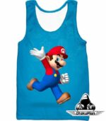 Super Cool Game Hero Mario Cool Promo Blue Zip Up Hoodie - Tank Top