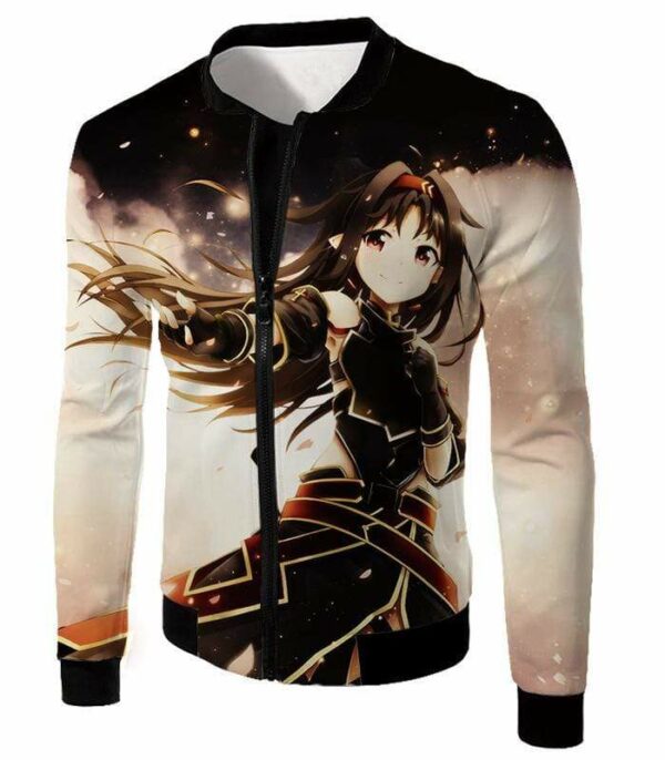 Sword Art Online Absolute Sword Konno Yuuki Cool Graphic Zip Up Hoodie - Jacket