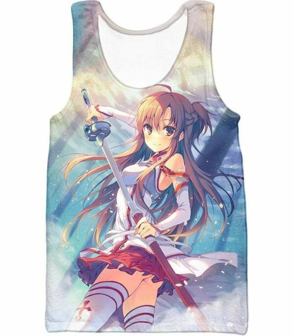 Sword Art Online And Sexy Yuuki Asuna Avatar Cool Anime Promo Zip Up Hoodie - Sword Art Online Zip Up Hoodie - Tank Top