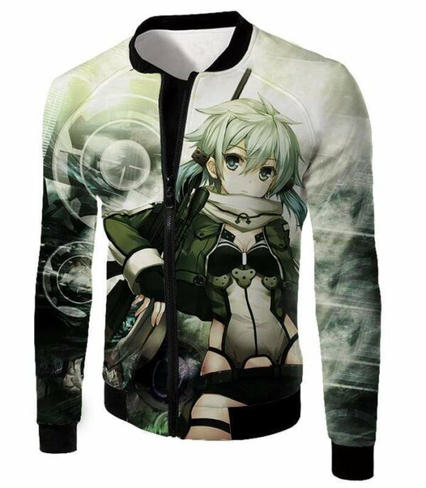 Sword Art Online Asada Shino VRMMORPG Gun Gale Online Player Cute Anime Graphic Hoodie - Jacket