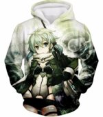 Sword Art Online Asada Shino VRMMORPG Gun Gale Online Player Cute Anime Graphic Zip Up Hoodie - Hoodie