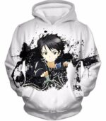 Sword Art Online Cool Hero Kirigaya Kazuto Aka Kirito Action White Hoodie - Sword Art Online Hoodie