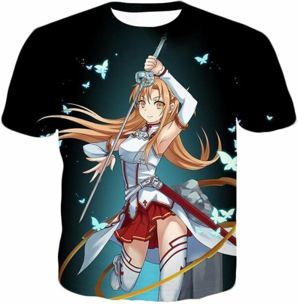 Sword Art Online Cute Anime Swordswoman Yuuki Asuna Graphic Hoodie - Sword Art Online Hoodie - T-Shirt