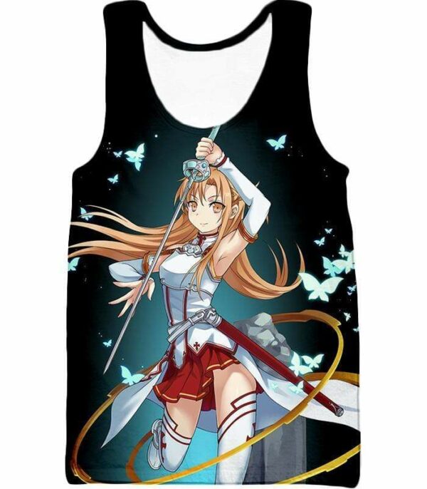 Sword Art Online Cute Anime Swordswoman Yuuki Asuna Graphic Hoodie - Sword Art Online Hoodie - Tank Top