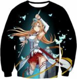 Sword Art Online Cute Anime Swordswoman Yuuki Asuna Graphic Hoodie - Sword Art Online Hoodie - Sweatshirt