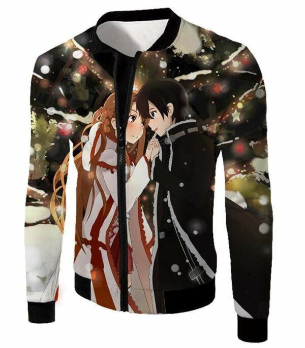 Sword Art Online Cutest Anime Couple Kirito And Asuna Anime Zip Up Hoodie - Jacket