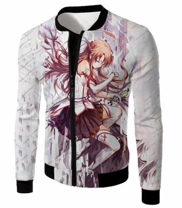 Sword Art Online Extreme Beauty Yuuki Asuna Cool Anime Promo Graphic Hoodie - Sword Art Online Hoodie - Jacket