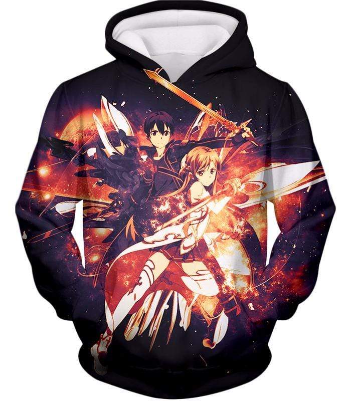 Sword Art Online Favourite Action Couple Kirito And Asuna Anime Graphic Hoodie