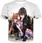 Sword Art Online Favourite Action Heroes Kiriti And Asuna Graphic Zip Up Hoodie - Sword Art OnlineHoodie - T-Shirt