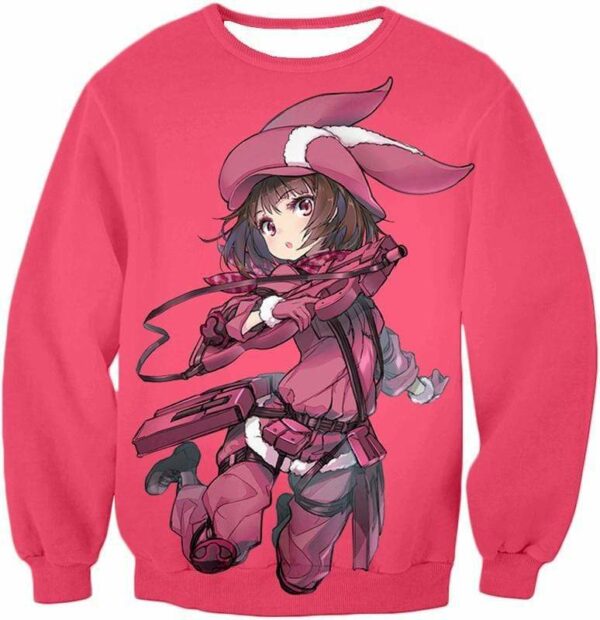 Sword Art Online Gun Gale Online Pink Devil Kohiruimaki Karen Aka LLENN Cool Promo Pink Hoodie - Sword Art Online Hoodie - Sweatshirt