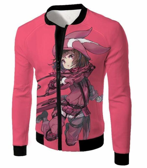 Sword Art Online Gun Gale Online Pink Devil Kohiruimaki Karen Aka LLENN Cool Promo Pink Hoodie - Sword Art Online Hoodie - Jacket