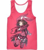 Sword Art Online Gun Gale Online Pink Devil Kohiruimaki Karen Aka LLENN Cool Promo Pink Zip Up Hoodie - Sword Art Online Zip Up Hoodie - Tank Top