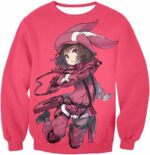 Sword Art Online Gun Gale Online Pink Devil Kohiruimaki Karen Aka LLENN Cool Promo Pink Zip Up Hoodie - Sword Art Online Zip Up Hoodie - Sweatshirt