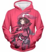 Sword Art Online Gun Gale Online Pink Devil Kohiruimaki Karen Aka LLENN Cool Promo Pink Zip Up Hoodie - Sword Art Online Zip Up Hoodie - Hoodie