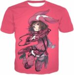 Sword Art Online Gun Gale Online Pink Devil Kohiruimaki Karen Aka LLENN Cool Promo Pink Zip Up Hoodie - Sword Art Online Zip Up Hoodie - T-Shirt