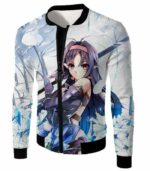 Sword Art Online Incredible VRMMORPG Player Yuuki Konno White Hoodie  - Sword Art Online Hoodie - Jacket