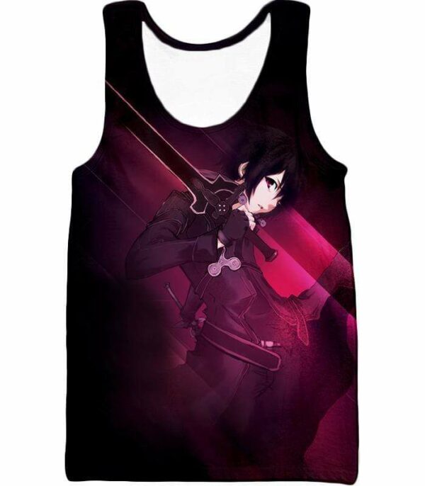 Sword Art Online Kirigaya Kazuto Aka Kirito Incredible Swordsman Graphic Zip Up Hoodie - SAO Merch Hoodie - Tank Top