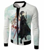 Sword Art Online Kirito And Asuna White Hoodie  - Sword Art Online Hoodie - Jacket