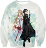 Sword Art Online Kirito And Asuna White Hoodie  - Sword Art Online Hoodie - Sweatshirt