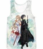 Sword Art Online Kirito And Asuna White Hoodie  - Sword Art Online Hoodie - Tank Top