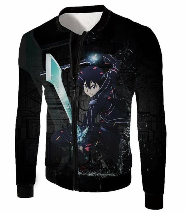 Sword Art Online Kirito Cool Sword Action Anime Graphic Hoodie - Jacket