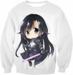 Sword Art Online Kirito Gun Gale Online VRMMORPG Avatar Promo White Hoodie - Sword Art Online Hoodie - Sweatshirt