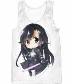 Sword Art Online Kirito Gun Gale Online VRMMORPG Avatar Promo White Zip Up Hoodie - Sword Art Online Zip Up Hoodie - Tank Top