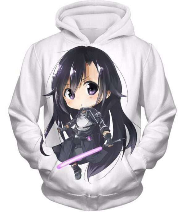 Sword Art Online Kirito Gun Gale Online VRMMORPG Avatar Promo White Zip Up Hoodie - Sword Art Online Zip Up Hoodie - Hoodie