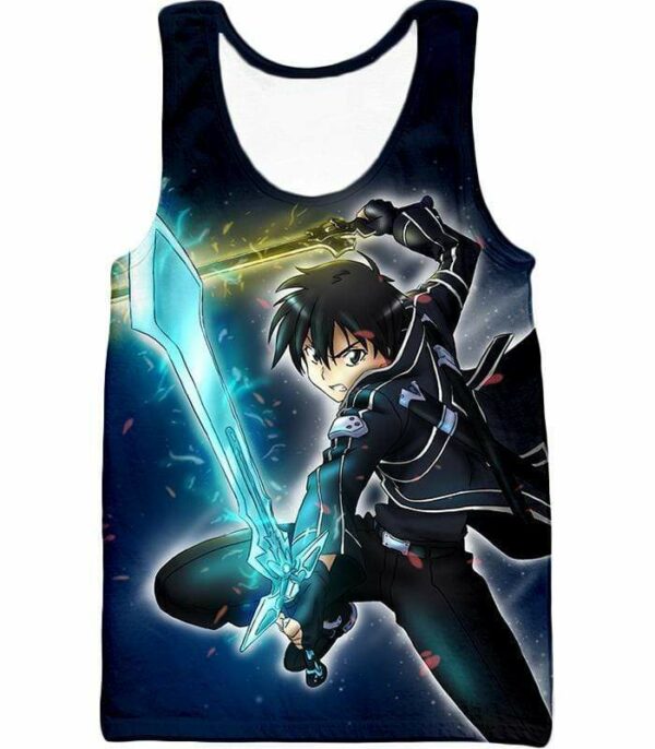 Sword Art Online Kirito Swordplay Action Graphic Hoodie - Sword Art OnlineHoodie - Tank Top