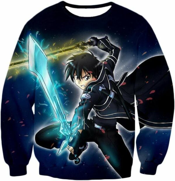 Sword Art Online Kirito Swordplay Action Graphic Hoodie - Sword Art OnlineHoodie - Sweatshirt