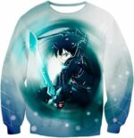 Sword Art Online Kirito Swordplay Action Online White Anime Hoodie - SAO Merch Hoodie - Sweatshirt