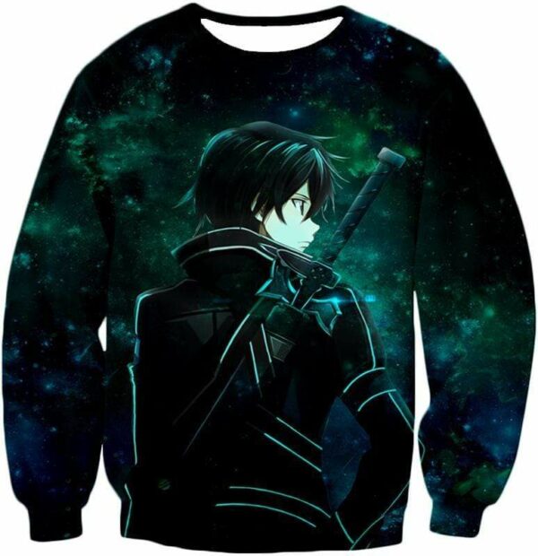 Sword Art Online Kirito The Black Swordsman Graphic Hoodie - SAO Merch Hoodie - Sweatshirt