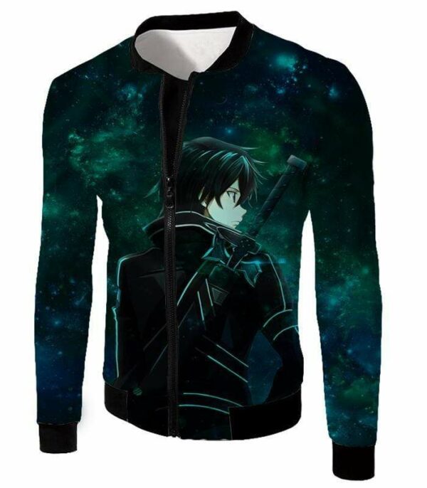 Sword Art Online Kirito The Black Swordsman Graphic Hoodie - SAO Merch Hoodie - Jacket