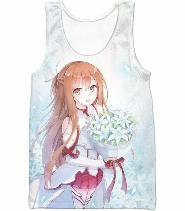 Sword Art Online Lovely Anime Girl Yuuki Asuna Cool Promo White Hoodie - SAO Merch Hoodie - Tank Top