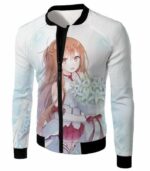 Sword Art Online Lovely Anime Girl Yuuki Asuna Cool Promo White Zip Up Hoodie - SAO Merch Zip Up Hoodie - Jacket