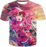 Sword Art Online Pink Devil LLENN Action Gun Gale Online Player Graphic Hoodie - SAO Merch Hoodie - T-Shirt