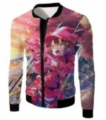 Sword Art Online Pink Devil LLENN Action Gun Gale Online Player Graphic Hoodie - SAO Merch Hoodie - Jacket