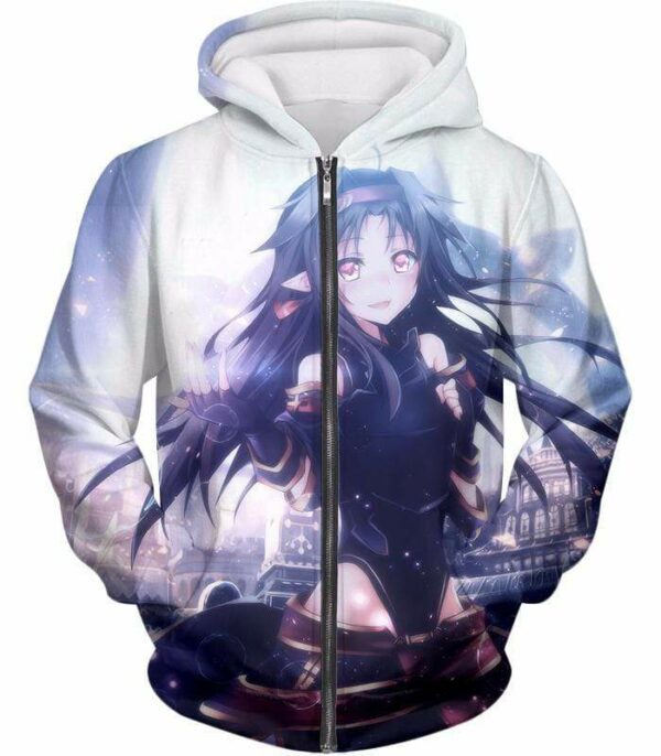 Sword Art Online Super Cute Yuuki Konno Anime Graphic Hoodie - SAO Merch Hoodie - Zip Up Hoodie