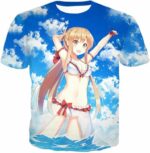 Sword Art Online Super Sexy Anime Blonde Yuuki Asuna Cool Promo Zip Up Hoodie - SAO Merch Zip Up Hoodie - T-Shirt